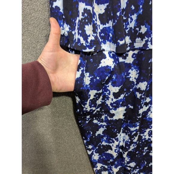 LRL Ralph Lauren Dress Womens 3X Navy White Tiered Prep Designer Career Office - Picture 5 of 14